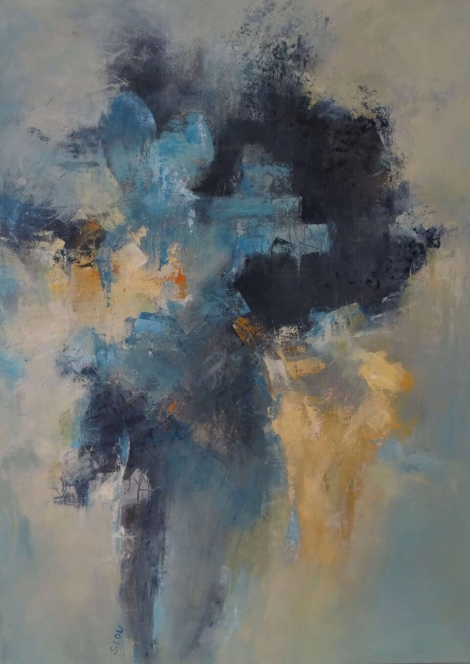 eclaircie réf i12, acrylique sur toile 100x73 cm, 2021