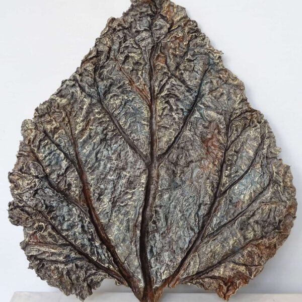 feuille fossile brun bleutée, réf ld22, h33x29x2 5 cm, 2024