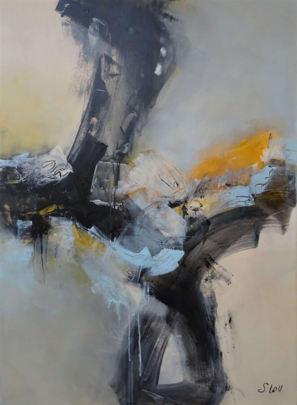 les voies de l'esp errance réf g12, acrylique sur toile, 73x100 cm, 2019