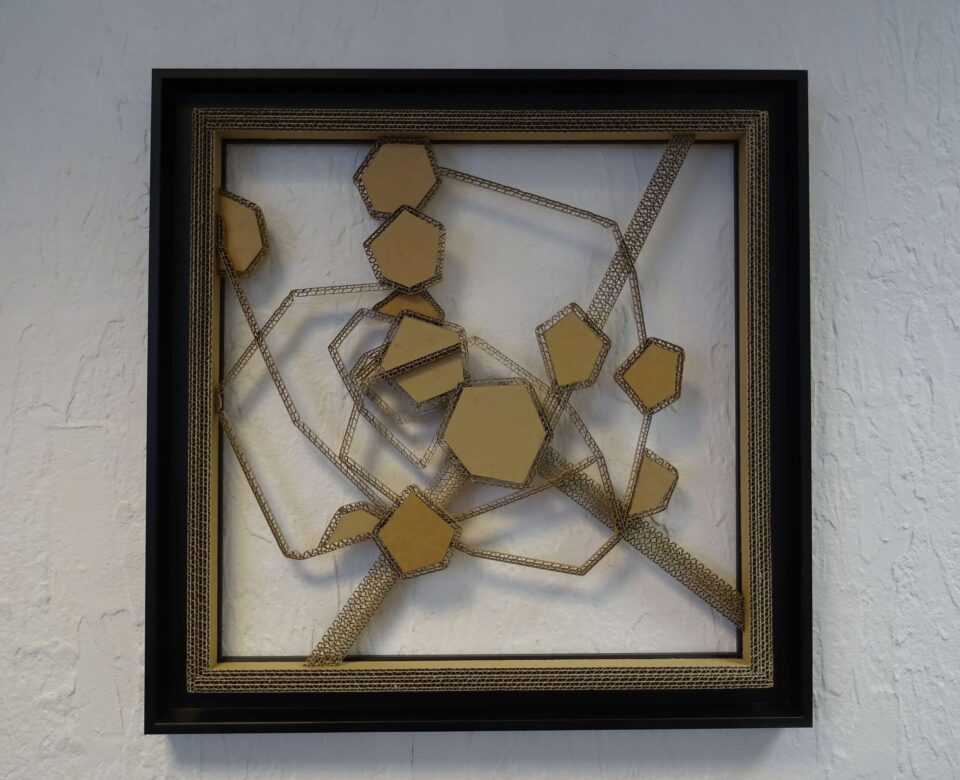 volutes, réf fc6, bas relief en carton, 50x50 cm, 2018